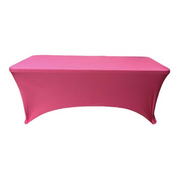 thumb_6Ft (1.8m) Fushia Fitted 3 Sided Lycra Tablecloth Cover