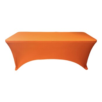 thumb_6Ft (1.8m) Orange Fitted 3 Sided Lycra Tablecloth Cover