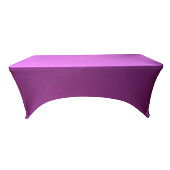 thumb_6Ft (1.8m) Purple (Mid) Fitted 3 Sided Lycra Tablecloth Cover
