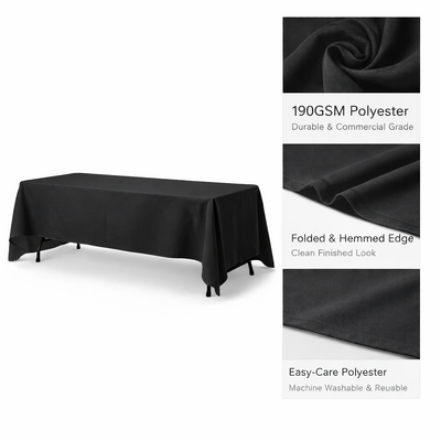 thumb_Rectangle Tablecloth 137x243cm Black Polyester