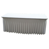 thumb_6Ft (1.8m) White SEMI Fitted Lycra Tablecloth Cover