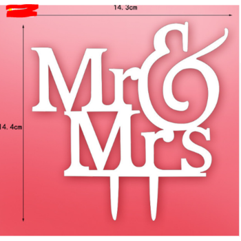 thumb_Gold - Mr & Mrs Acrylic Cake Topper
