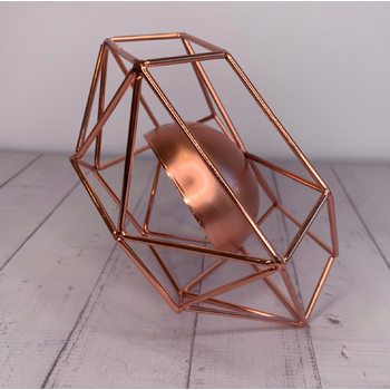 thumb_8cm Rose Gold Geometric Tea Light/Votive Candle Holder Low Design