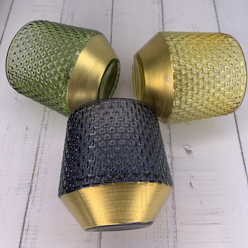 thumb_8cm - Green W/ Gold Base Tea Light/Votive Candle Holder