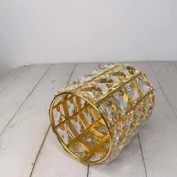 thumb_12cm - Gold Crystal Cylinder Candle Holder/Centerpiece