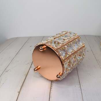 thumb_12cm - Rose Gold Crystal Cylinder Candle Holder/Centerpiece 