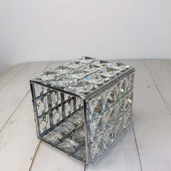 thumb_12cm - Silver Square Crystal Candle Holder/Centerpiece