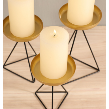 thumb_3pc Set of Black & Gold Pillar Candle Holders