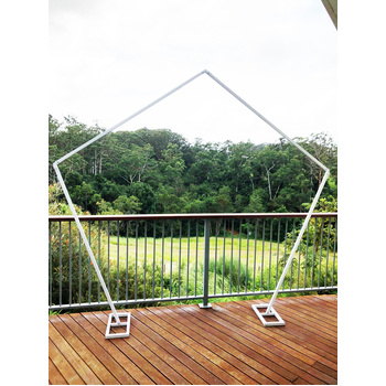 thumb_2.4m Pentagon Wedding Arch - White