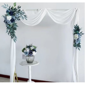 thumb_2pc Set - Artificial Wedding Arch Swag Set - White/Blues/Navy