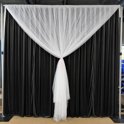 thumb_3m - Ice Silk and Tulle Backdrop Curtain - Black