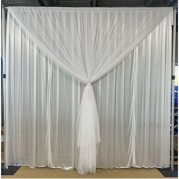 thumb_3m - Ice Silk and Tulle Backdrop Curtain - White