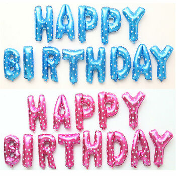 thumb_Blue Happy Birthday Foil Balloons - 40cm tall