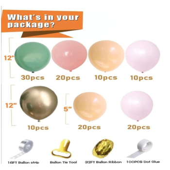 thumb_Apricot/Green/Pink Theme 124pcs Balloon Garland Decorating Kit