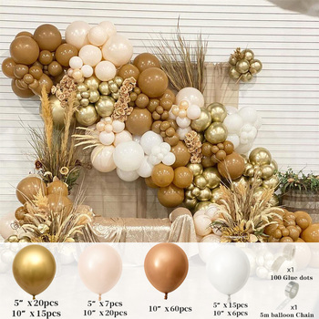 thumb_Tan/Gold/Creams Theme 143pcs Balloon Garland Decorating Kit