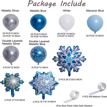 thumb_White Blue Snowflake Themed Balloon Garland Decorating Kit )(Frozen Theme)