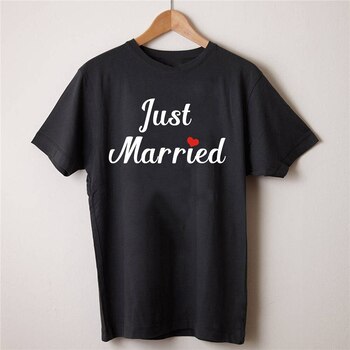 thumb_Just Married T shirt - Black Various Sizes [Size: Large]