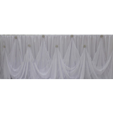 thumb_White Princess Style Table Skirting W/ Brooches 5.2m - Ready to hang