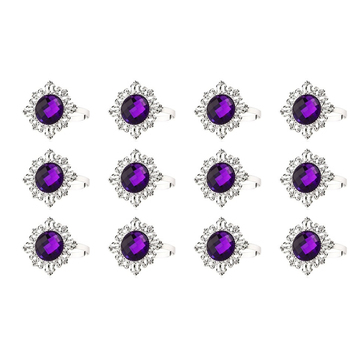 thumb_12pk Purple Napkin Rings - Diamond Ring Style