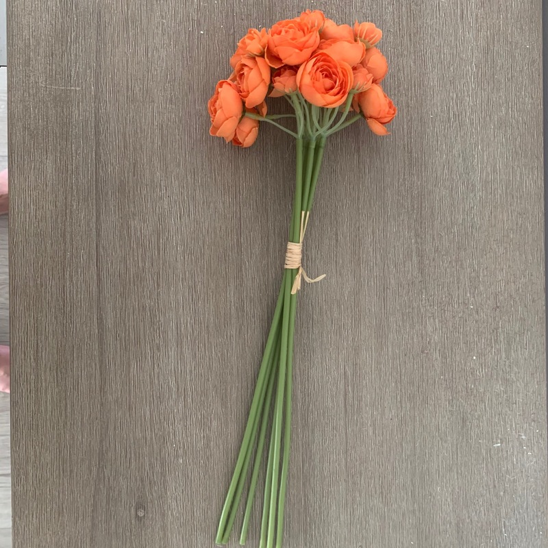40cm Orange Mini Ranunculus Bouquet - 24 Head