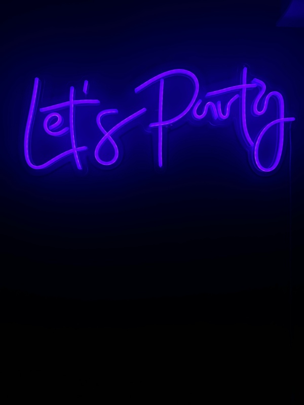 95x38cm "Lets Party" Neon Sound Activated LED Sign 
