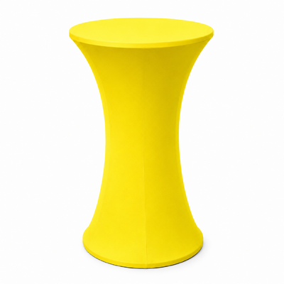 thumb_60cm Fluro Yellow Round Base Dry Bar Cover – Stretch Lycra Cocktail Table Cover