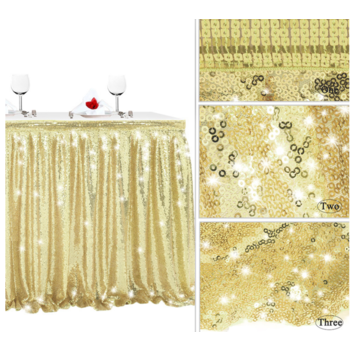 thumb_9ft (2.7m) Gold Sequin Table Skirting