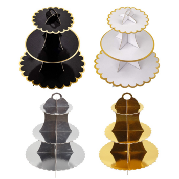 thumb_3 Tier Black/Gold Cup Cake Stand