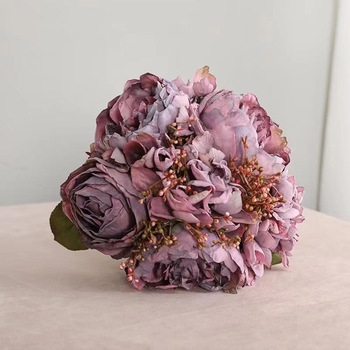thumb_Purple Tones Peony and Hydrangea Dried Effect Bouquet