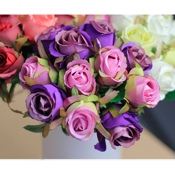 thumb_Purple Tones - 12 Head Silk Rose Bouquet 