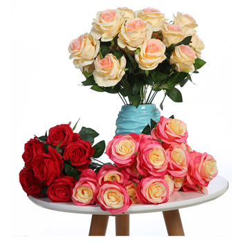 thumb_9 Head Rose Bush 42cm - Pink Two Tone