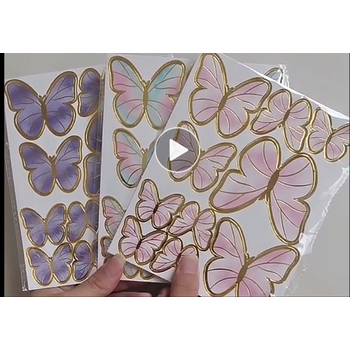 thumb_10pcs Set of Pink Butterfly Decorations / Cake Topper 