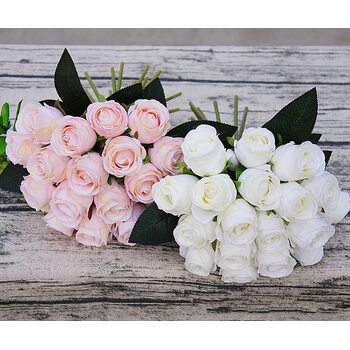 thumb_18 Head Silk Rose Bouquet - Pink