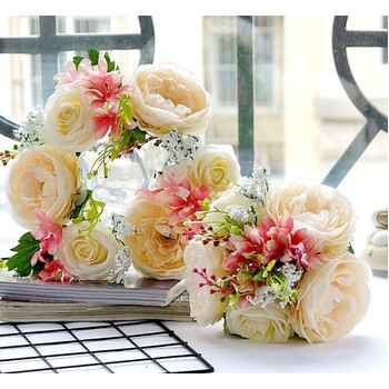 thumb_Cream/Pink Rose Wreath/Candle Ring - 6 head 30cm diameter