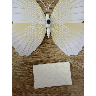 thumb_12pc - 3d Butterflies White Glossy with Glitter Effect - Wall Stickers/magnet/Decorations
