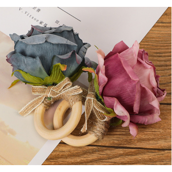 thumb_4pcs Stunning Large Rose Napkin Rings - White