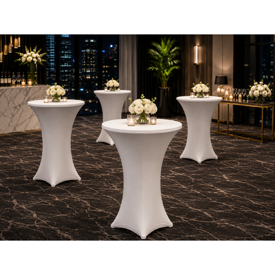 thumb_60cm White 4 Footed Dry Bar Cover – Stretch Lycra Cocktail Table Cover