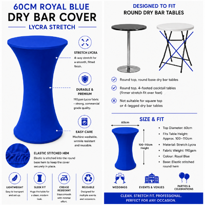 thumb_60cm Royal Round Base Dry Bar Cover – Stretch Lycra Cocktail Table Cover