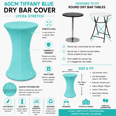 thumb_60cm Tiffany Round Base Dry Bar Cover – Stretch Lycra Cocktail Table Cover
