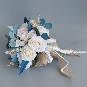 thumb_Bridal Posey Bouquet - Ivory, Dusty Blue, Naturals