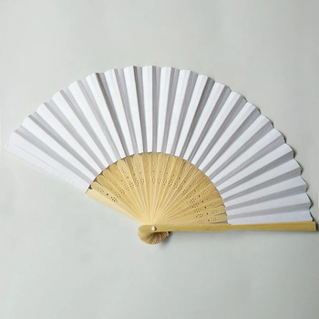 thumb_Bamboo and Paper Wedding Fan - White