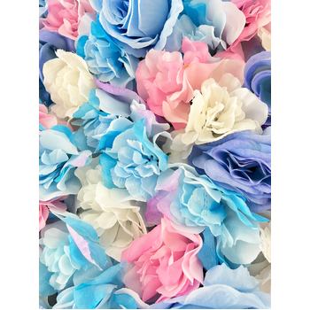 thumb_Rose/Hydrangea Flower Wall Pink/Blue Baby Shower