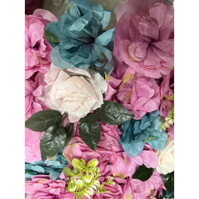 thumb_Rose/Hydrangea Flower Wall Pink/Teal