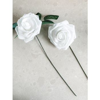 thumb_25pk - White Foam Roses - 7.6cm on pick