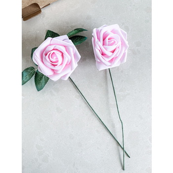 thumb_25pk - Pink Foam Roses - 7.6cm on stem/pick