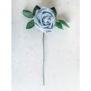 thumb_25pk - Silver Glitter Foam Roses - 7.6cm on stem/pick