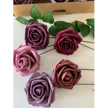 thumb_25pk - Dark Mixed Foam Roses - 7.6cm on stem/pick