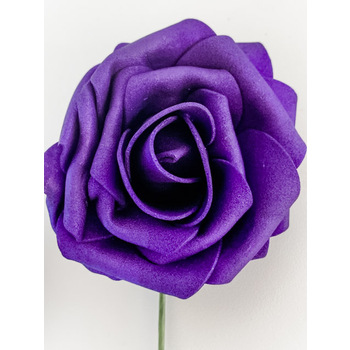 thumb_25pk - Dark Purple  Foam Roses - 7.6cm on stem/pick