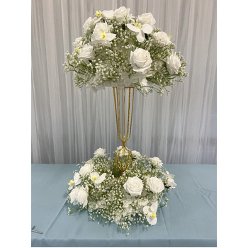thumb_60cm Rose, Orchid and  Babies Breath Floral Centerpiece Ring - White