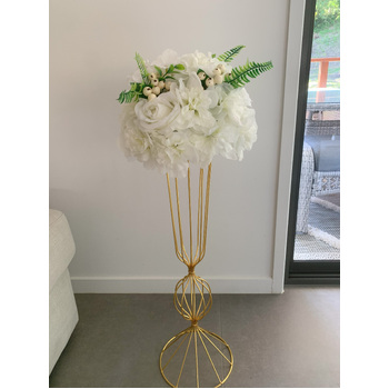 thumb_30cm Floral Rose & Hydrangea Ball Arrangement - White/Cream